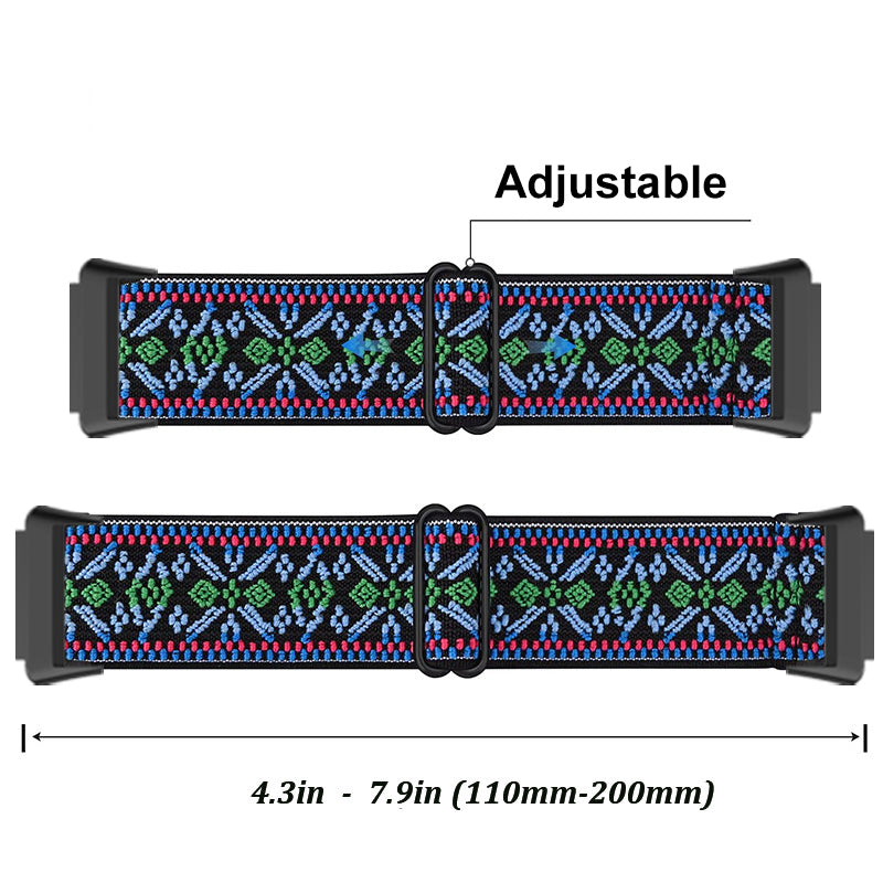 For Huawei Band 7 Stretchy Boho Watch Band Adjustable Elastic Nylon Strap Replacement Wristband For Huawei Band 7 Stretchy Boho Watch Band Adjustable Elastic Nylon Strap Replacement Wristband